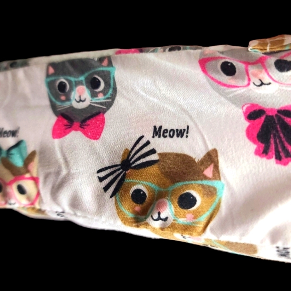4pc Set Pickle & Dot Cats With Eye Glasses Coquette Bow Twin Bed Sheets NEW - Picture 4 of 5